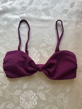 Women’s Knot-Front Bra Top in Deep Plum